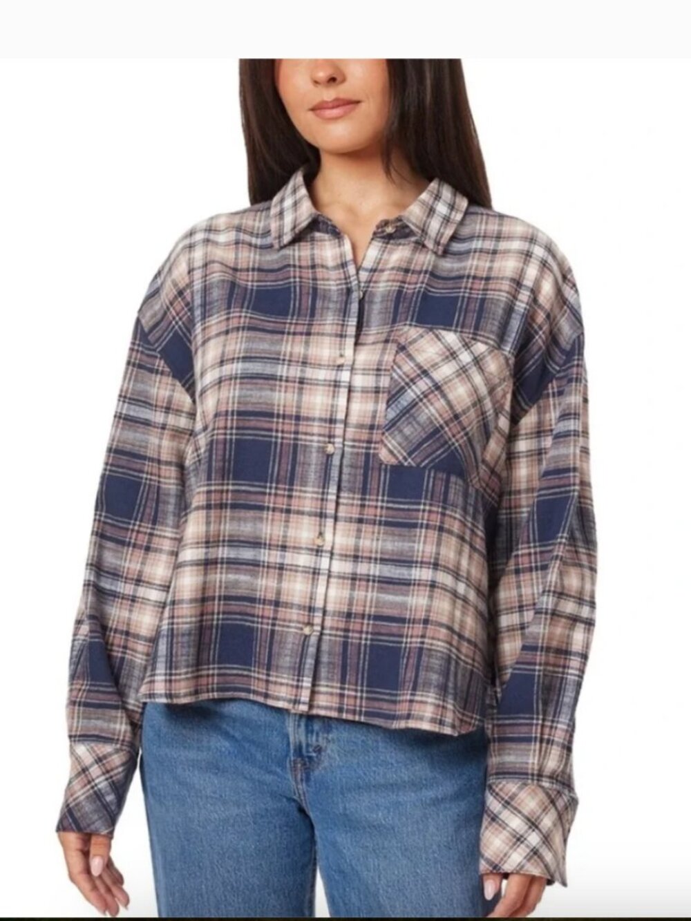 Scotch & Soda Amsterdam Soft Pink & Blue Brushed Flannel button up XS